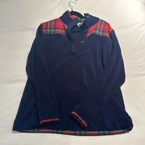 Fleece plaid pullover